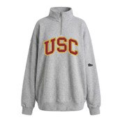 USC Trojans Women's Hype & Vice Heather Gray 1/4 Zip Top